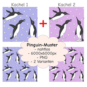 Pinguin Muster in 2 Varianten