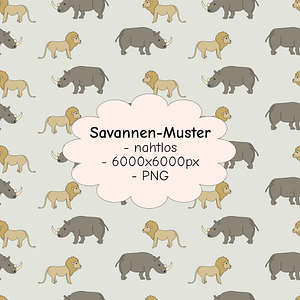 Muster mit Savannen-Tieren