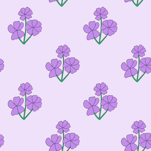 Eine Blumen-Muster-Kachel in lila