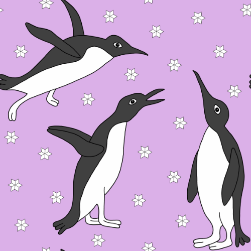 Pinguine auf rosafarbenen Hintergrund