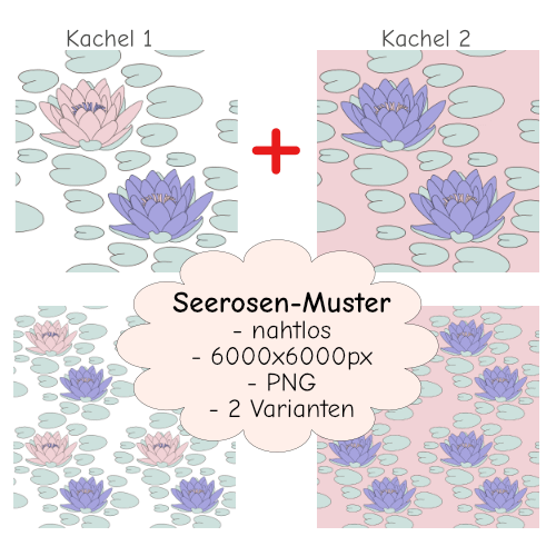 Zwei Seerosenmuster