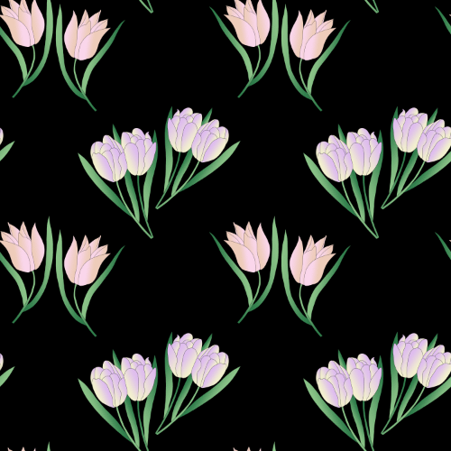 Schwarzes Tulpen-Muster