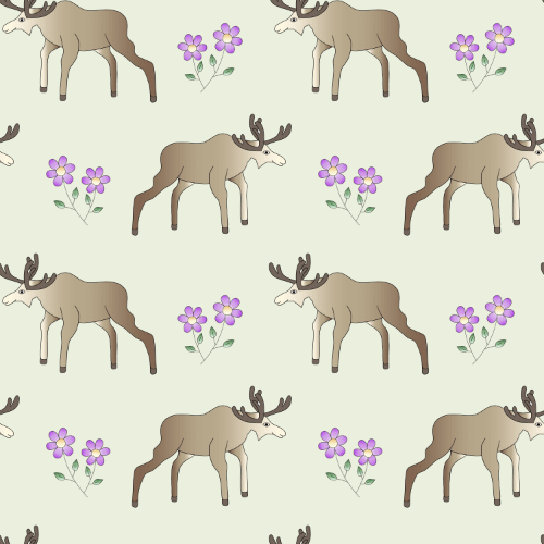 Elch-Muster mit Blume