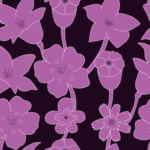 Kachel mit Blumenfeld-Muster