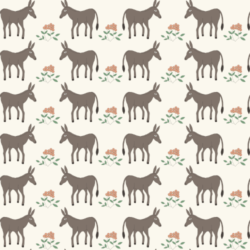 Muster Esel und Blume Muster Esel und Blume